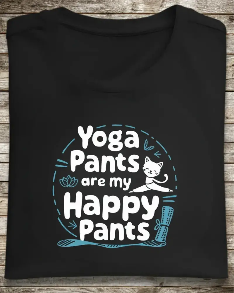 Yoga Pants Are Happy Pants Cotton Tee 1