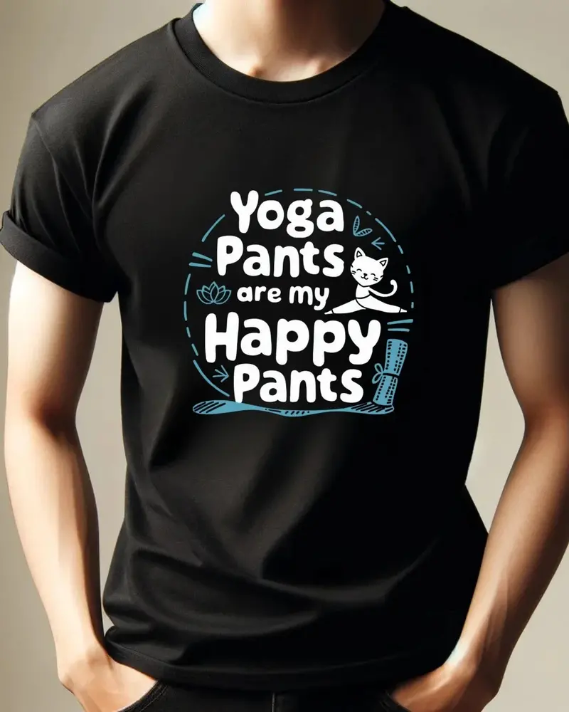 Yoga Pants Are Happy Pants Cotton Tee 4