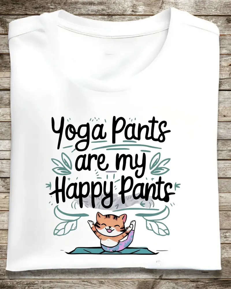 Yoga Pants Are My Happy Pants Cotton Tshirt 1