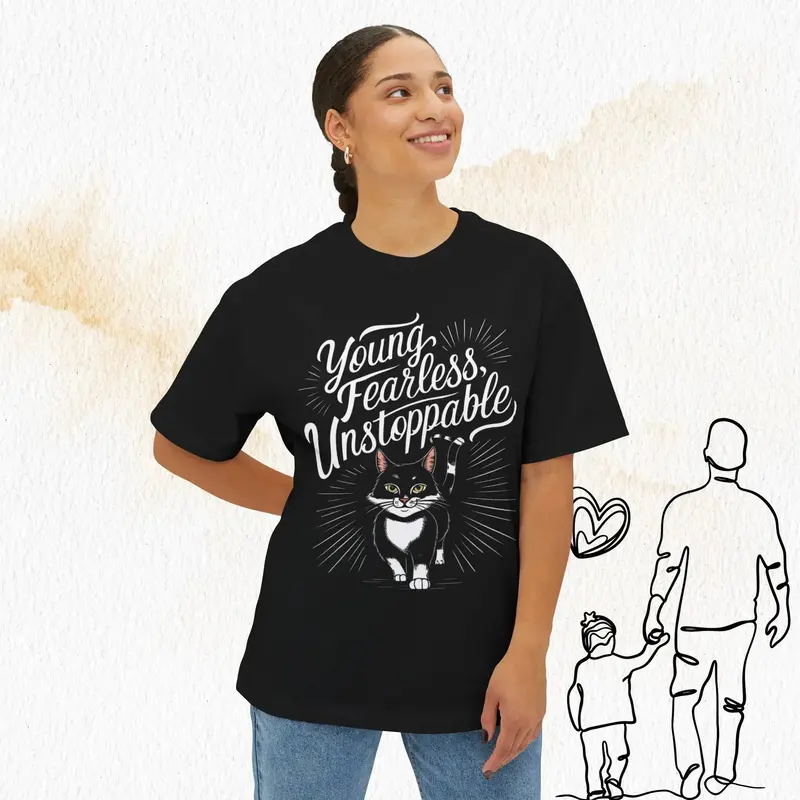 Young Fearless Unstoppable Unisex Beerlover Oversized Boxy Tshirts 5