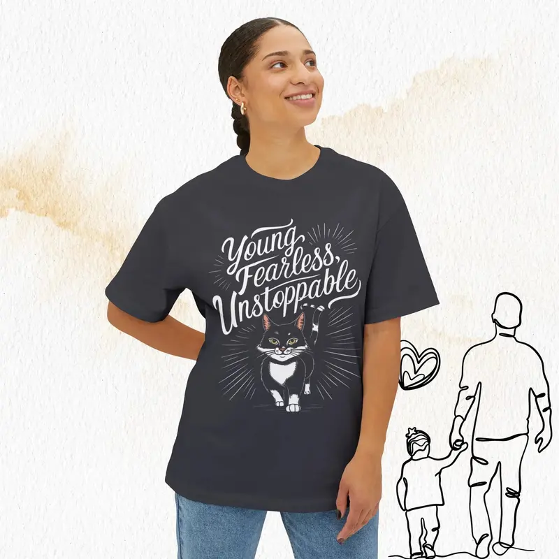 Young Fearless Unstoppable Unisex Beerlover Oversized Boxy Tshirts 6