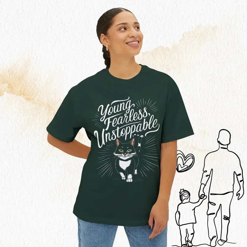 Young Fearless Unstoppable Unisex Beerlover Oversized Boxy Tshirts 7