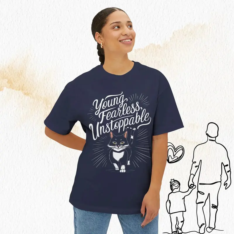 Young Fearless Unstoppable Unisex Beerlover Oversized Boxy Tshirts 8