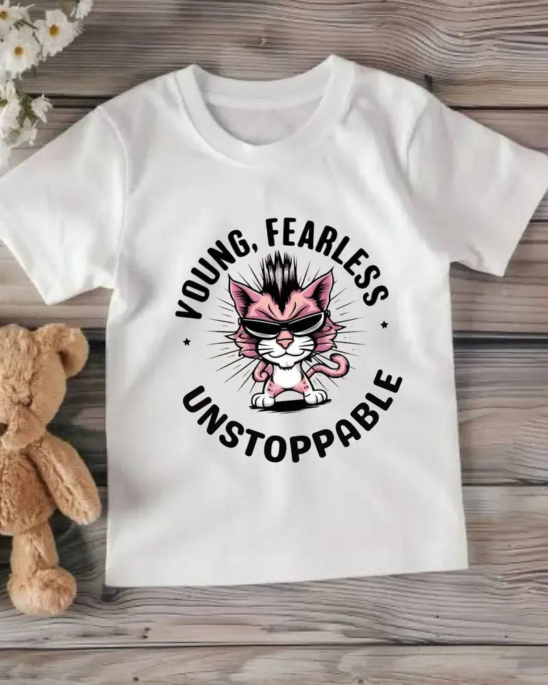 Young Fearless Unstoppable Youth Heavy Cotton T-Shirt 1