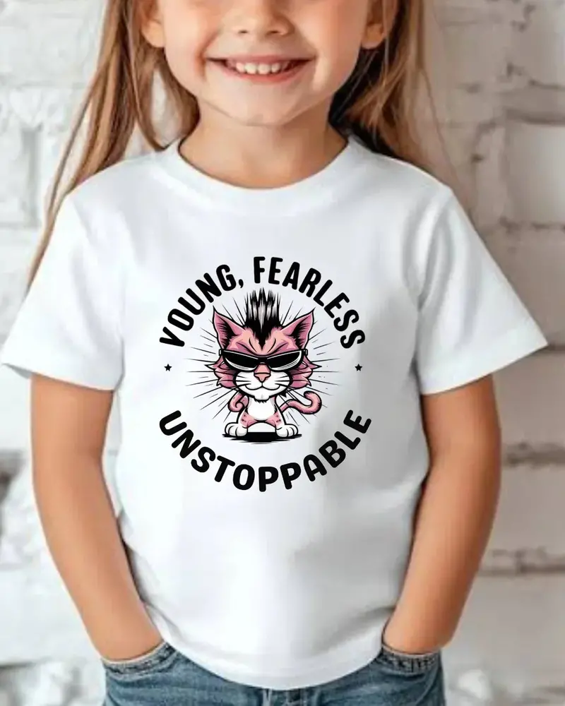 Young Fearless Unstoppable Youth Heavy Cotton T-Shirt 2