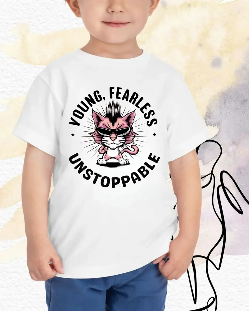 Young Fearless Unstoppable Youth Heavy Cotton T-Shirt 3