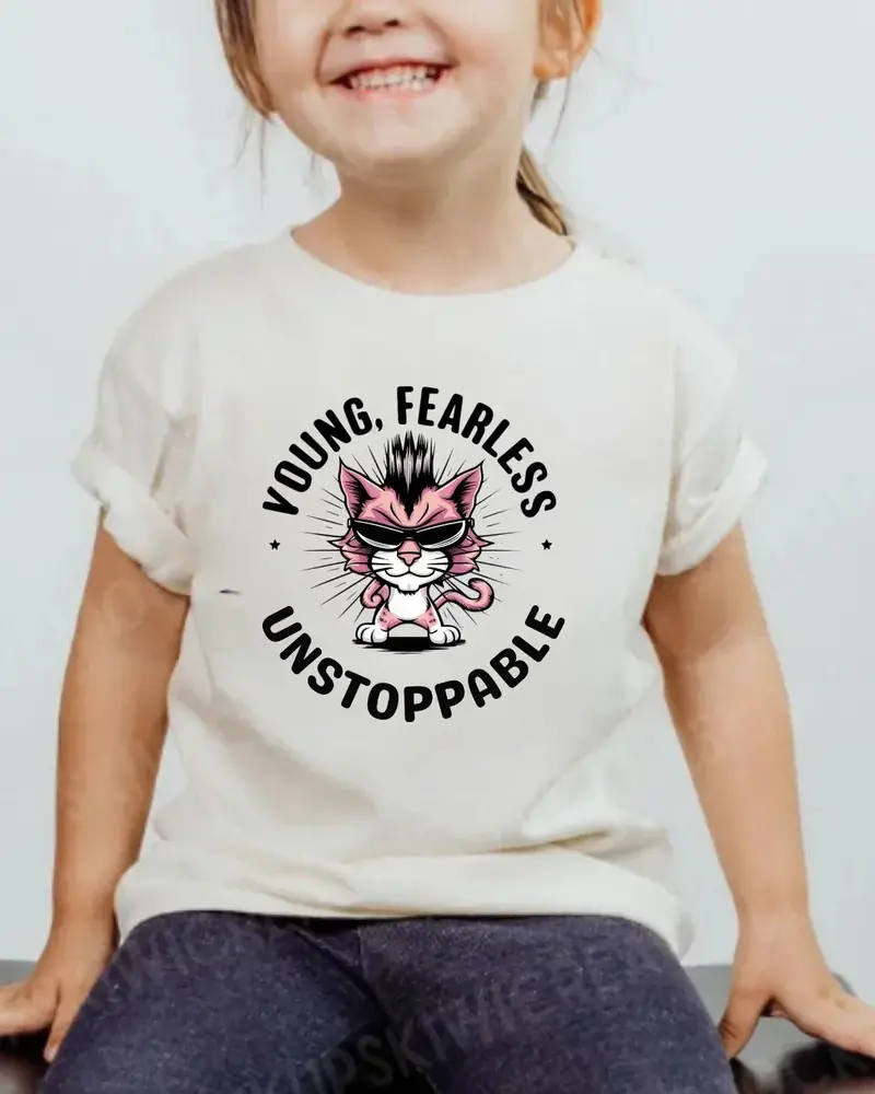 Young Fearless Unstoppable Youth Heavy Cotton T-Shirt 4