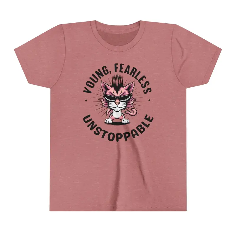 Young Fearless Unstoppable Youth Heavy Cotton T-Shirt 5