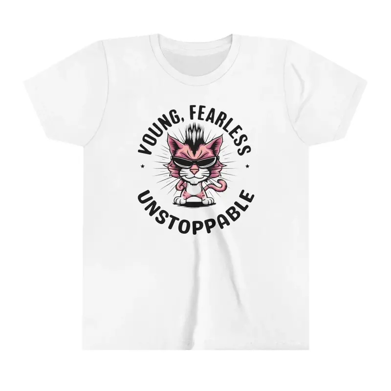 Young Fearless Unstoppable Youth Heavy Cotton T-Shirt 6