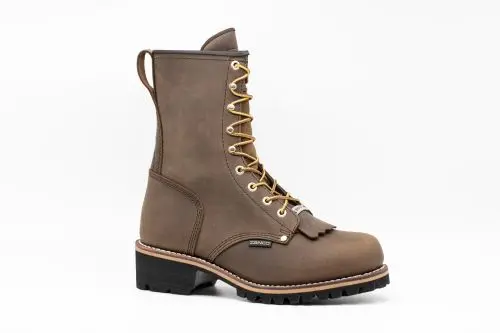 Zanco Brown 9" Plain Toe Logger Boots #7821-02 1