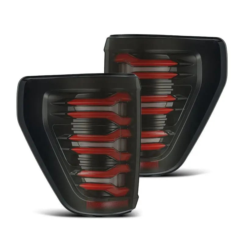 Alpharex Luxx Led Tail Lights For 2021–2022 Ford F-150 – Black Housing With Red Accent 1