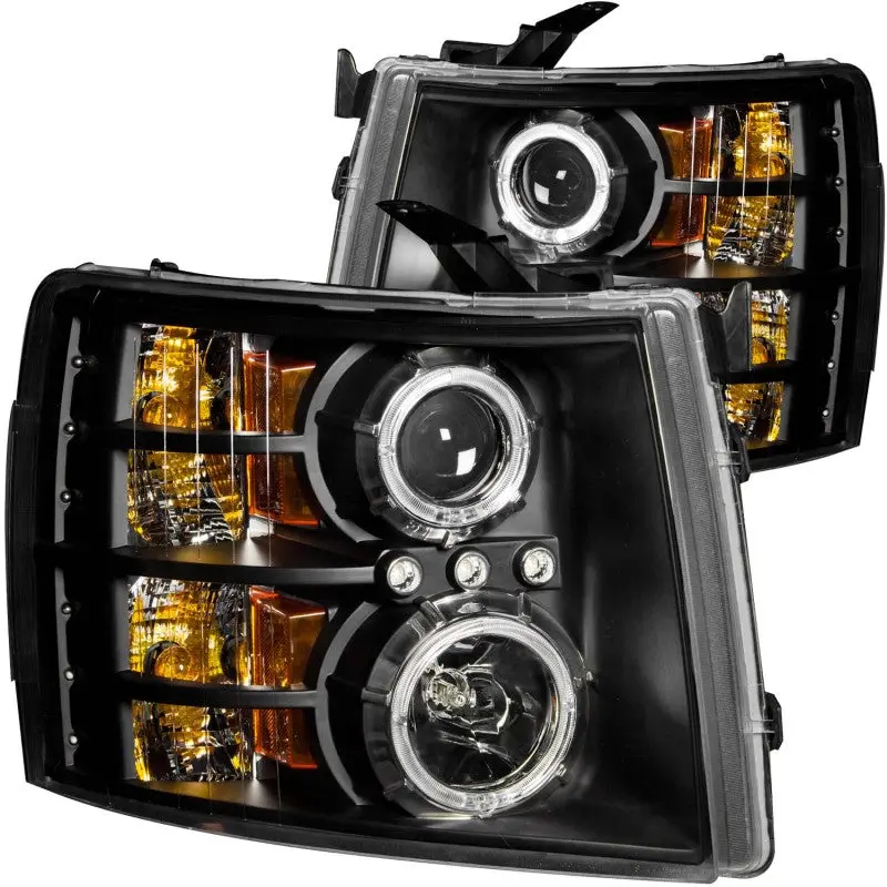 Anzo Projector Headlights With Halo Rings For 2007–2013 Chevrolet Silverado 1500 – Black Housing 2