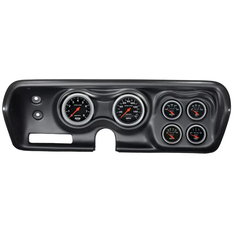 Autometer Sport-Comp Dash Kit – 6-Gauge Package (Tach, Speedo, Fuel, Oil, Wtmp, Volt) For 1971–1974 Chrysler Chargers, Gtx, And Road Runners 1