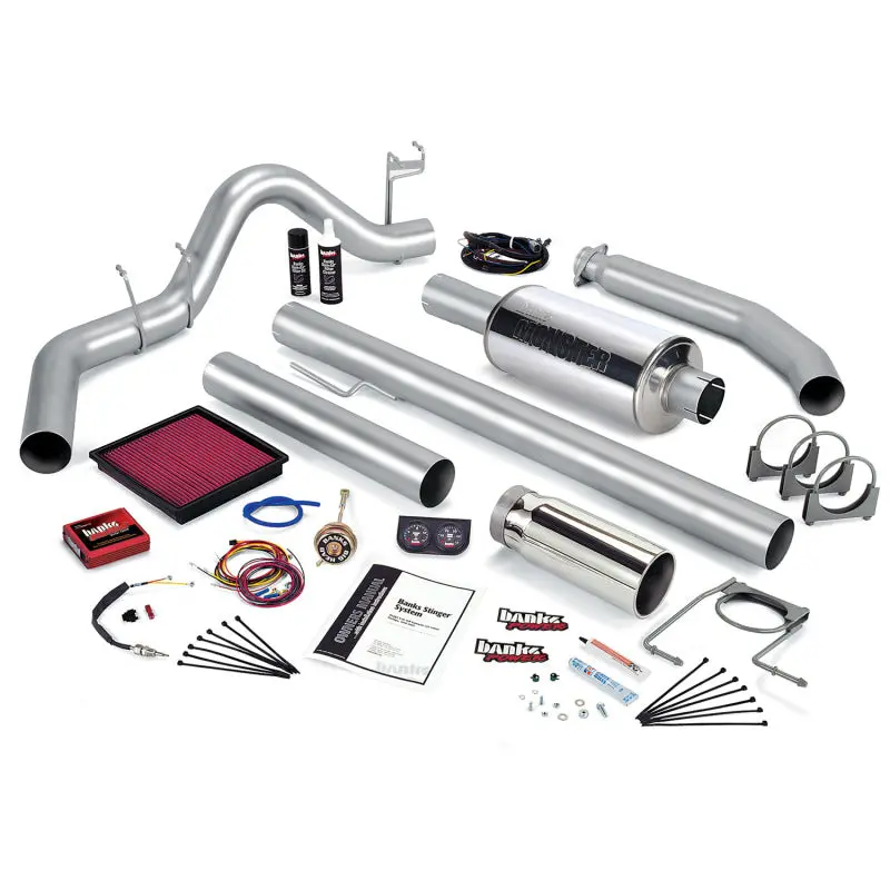 Banks Power Stinger Exhaust System For 2001 Dodge Ram 5.9L Cummins – Stainless Steel Single Exit With Chrome Tip, 235 Hp Rated 1