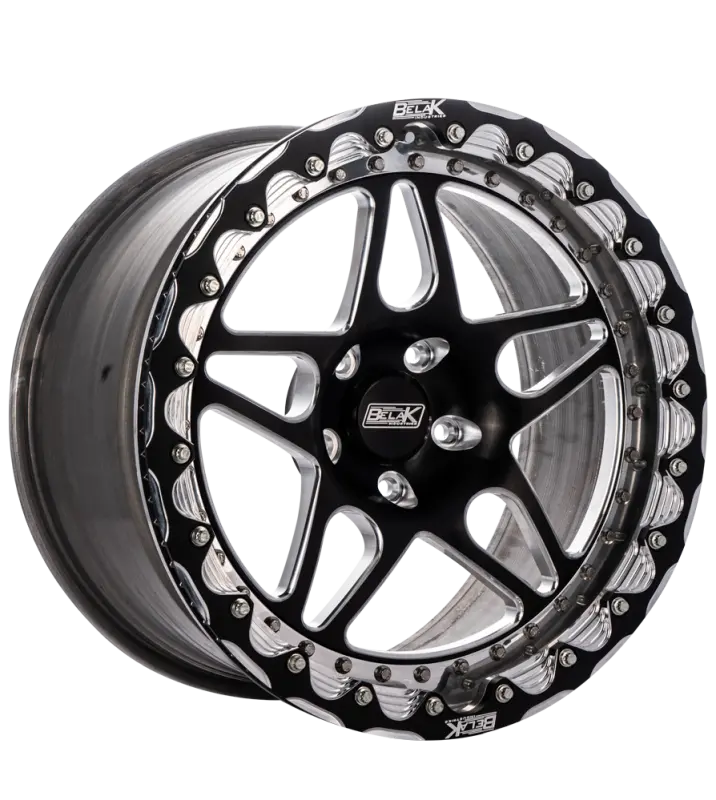 Belak Series 3 Single Beadlock Wheel – 18X12", 8.75" Backspace, 5X4.75" Bolt Pattern, Hyper-Black Finish 1