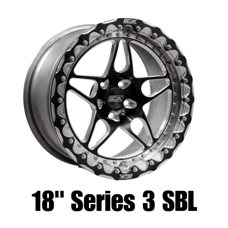 Belak Series 3 Single Beadlock Wheel – 18X12", 8.75" Backspace, 5X4.75" Bolt Pattern, Hyper-Black Finish 2