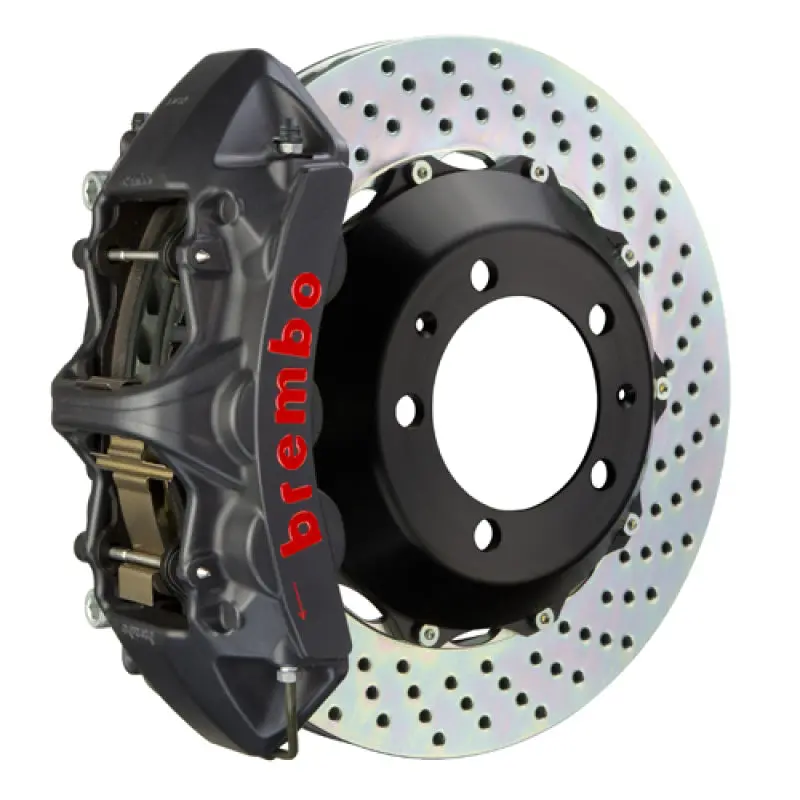 Brembo 99-07 Evo Vi/Vii/Viii/Ixfront Gts Bbk 6 Piston Cast 355X32 2Pc Rotor Drilled-Black Ha 1