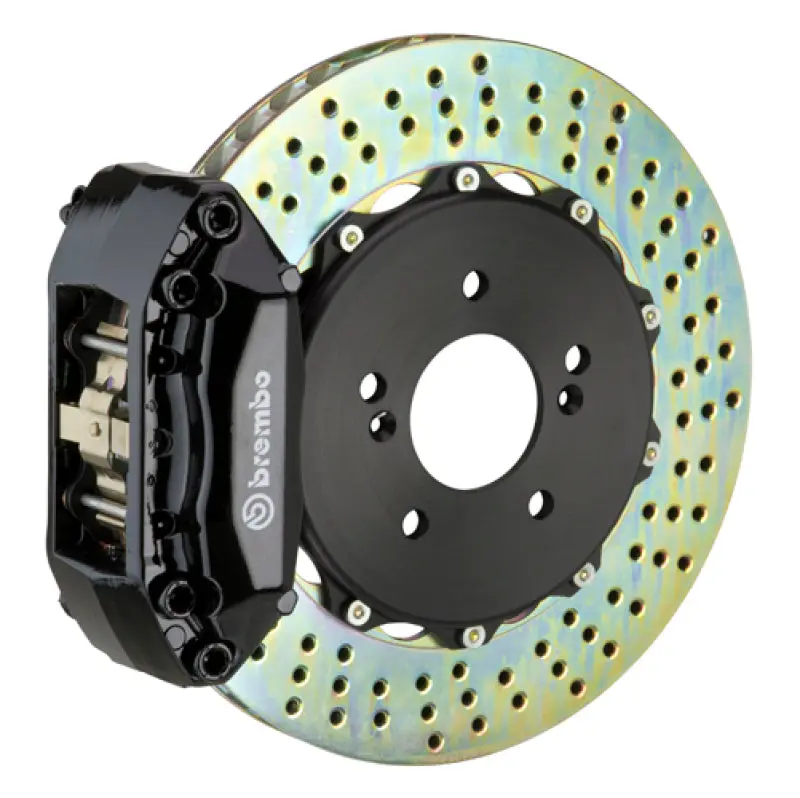 Brembo Gt Big Brake Kit For 1998–2002 Honda Accord V6 – Front 4-Piston Calipers, 328X28Mm Two-Piece Drilled Rotors, Black Finish 1