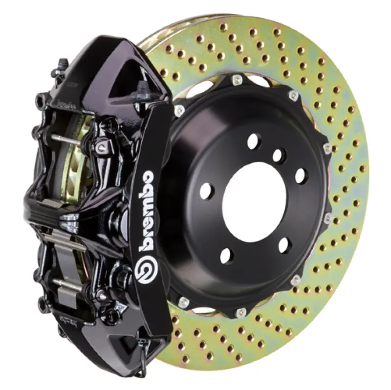 Brembo Gt Big Brake Kit For 2007–2008 Infiniti G35/G35S Sedan – Front 6-Piston Calipers, 380X32Mm Drilled Rotors, Black Finish 1
