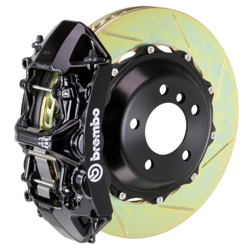 Brembo Gt Front Brake Kit For 2004 Ferrari 360 Challenge Stradale – 6-Piston Cast Calipers, 380X32Mm Slotted Two-Piece Rotors (Black Finish) 1