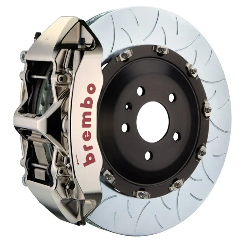 Brembo Gtr Front Brake Kit For 2015–2019 Porsche Macan Turbo – 6-Piston Calipers, 405X34Mm Slotted Two-Piece Rotors (Nickel Finish) 1