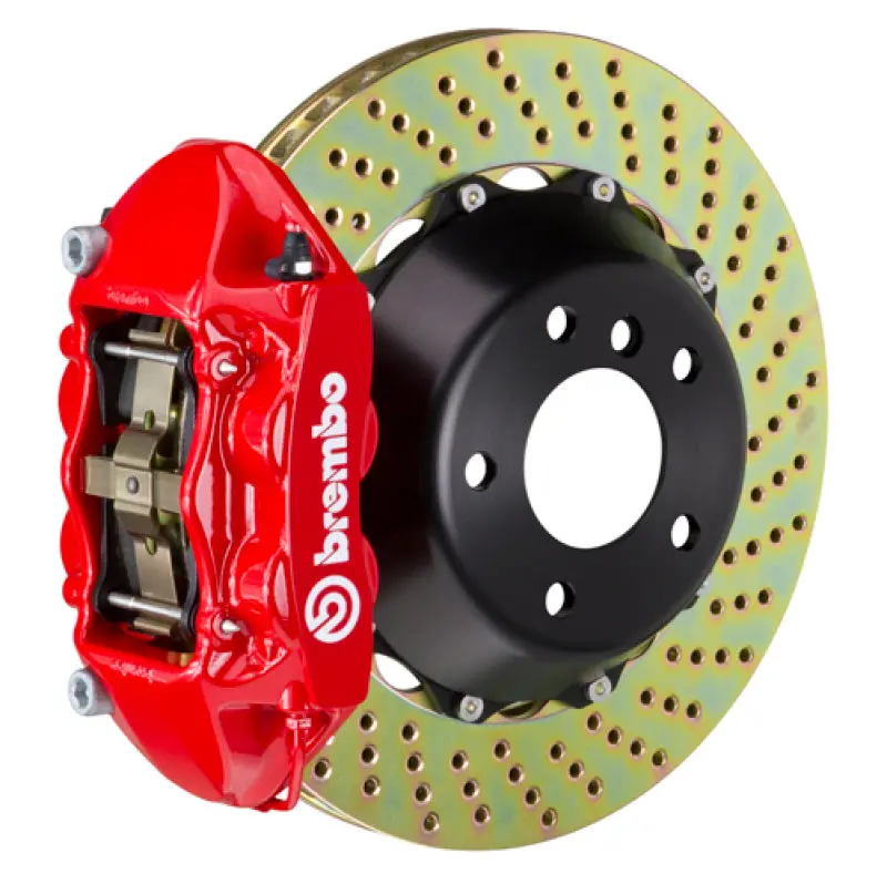 Brembo Rear Big Brake Kit – Drilled Two-Piece Rotors (380X28Mm), 4-Piston Calipers, Red Finish – For 2015–2023 Mustang Gt, V6 & Ecoboost 1