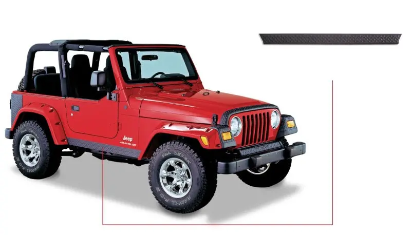 Bushwacker Trail Armor Side Rocker Panels – Black, Designed For Jeep Wrangler (1997–2006) 1