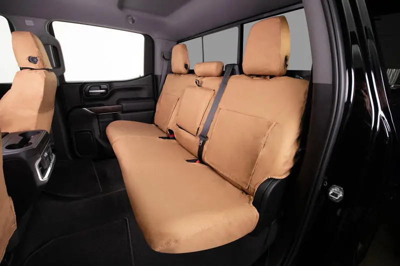 Covercraft Polycotton Custom Seat Covers For 1995–1999 Chevrolet Tahoe – Tan Front Row 1