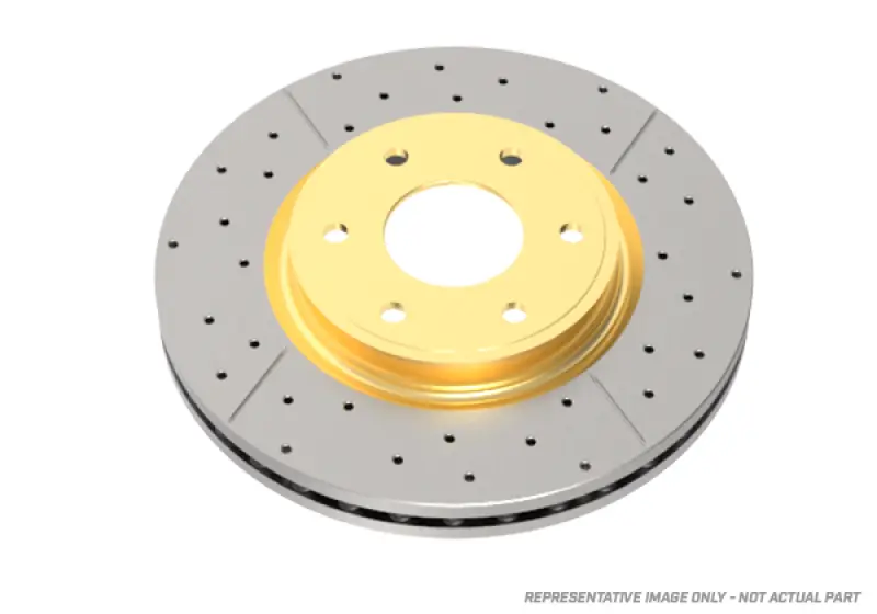 Dba Street Series Front Rotors For 1994–2001 Nissan Silvia S14/S15 – Drilled & Slotted, Gold-Hat Finish 1
