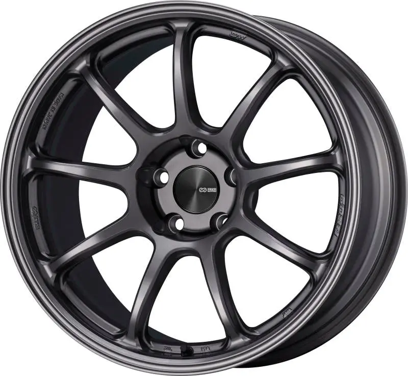 Enkei Pf09 18X8 Inch Alloy Wheel – 5X100 Bolt Pattern, 45Mm Offset, 75Mm Center Bore, Dark Silver Finish 1