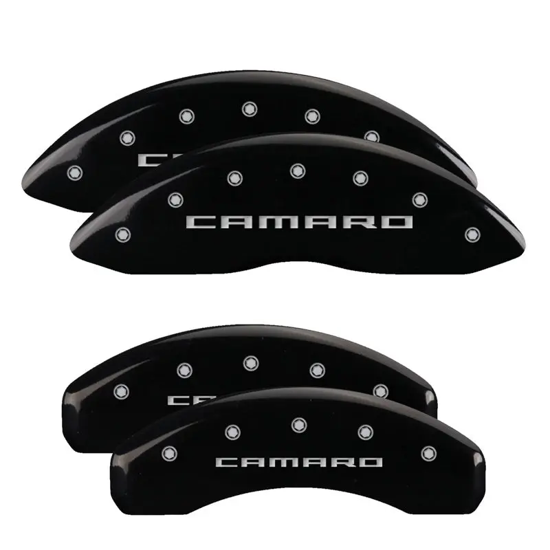 Mgp Caliper Covers – Engraved 4-Piston Set With Bowtie Logo, Yellow Finish Over Black Background 1
