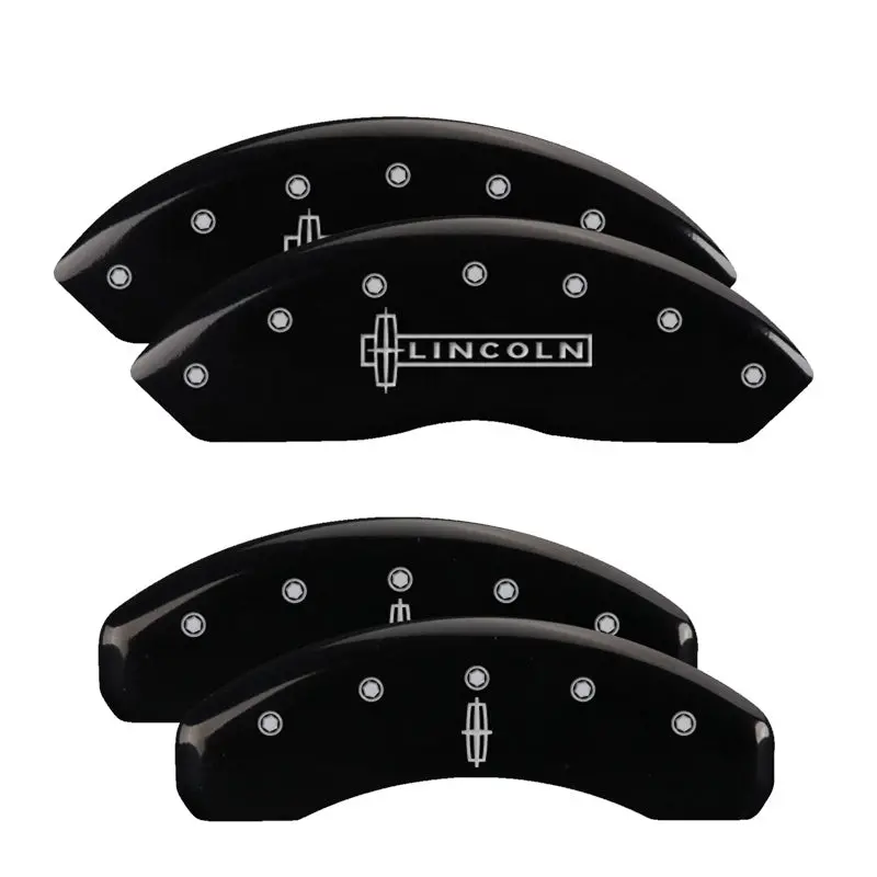 Mgp Engraved Caliper Covers – Front Set For Lincoln Vehicles, Rear With Star Logo, Black Finish With Silver Accent 1