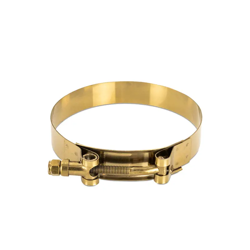 Mishimoto 4-Inch Gold-Anodized Stainless Steel T-Bolt Clamps For High-Performance Intake & Exhaust Systems 1