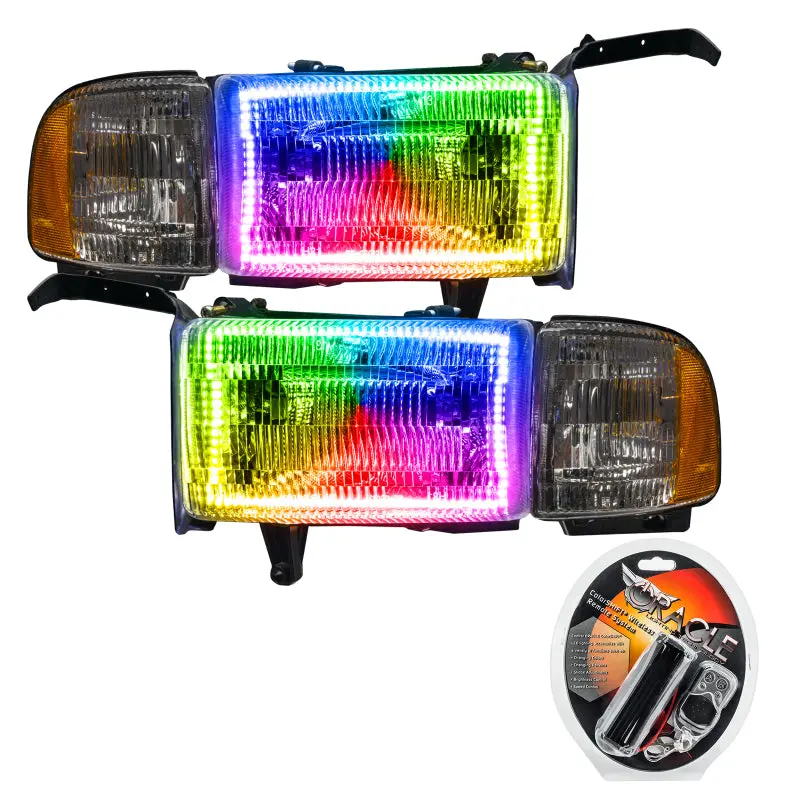 Oracle Colorshift Halo Headlights – Pre-Assembled For 1994–2002 Dodge Ram 1