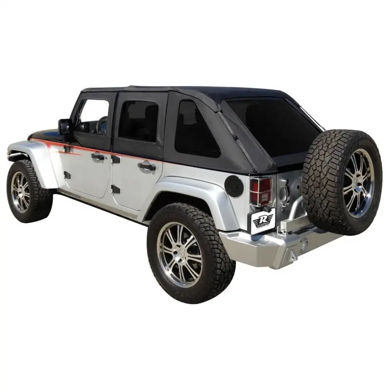 Rampage Frameless Soft Top Kit – Black Diamond For 2007–2018 Jeep Wrangler Jk Unlimited 1