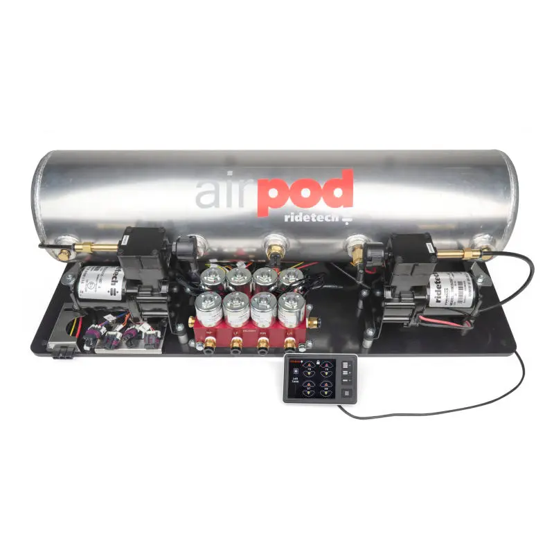 Ridetech Ridepro E5 Air Suspension Control System – 5-Gallon Tank, Dual Compressor, Hi-Flow Valves, Big Red 3/8" Ports 1