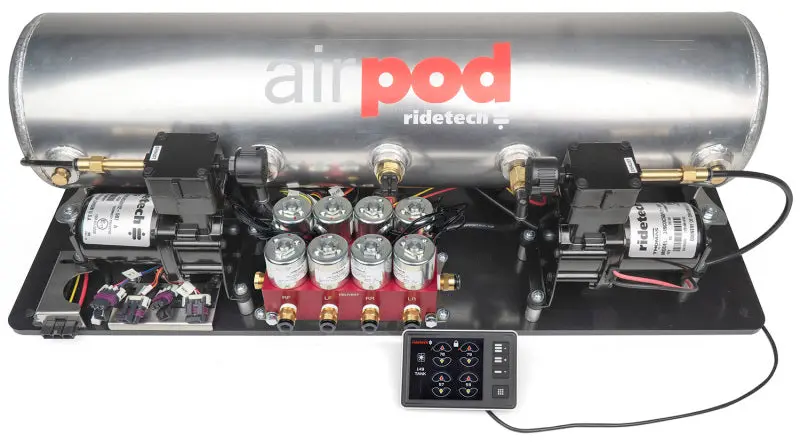 Ridetech Ridepro E5 Air Suspension Control System – 5-Gallon Tank, Dual Compressor, Hi-Flow Valves, Big Red 3/8" Ports 2